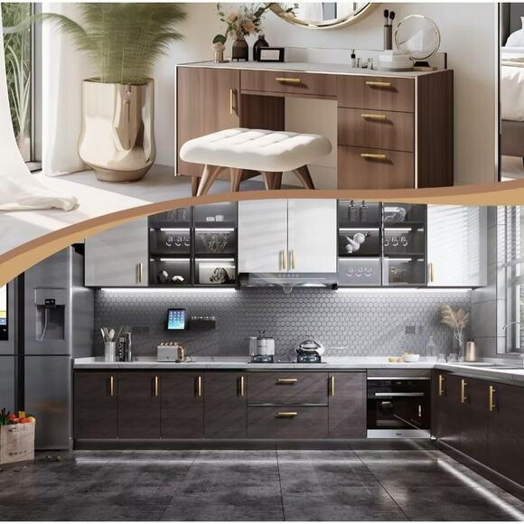 Gold Cabinet Handles – 6-Inch Modern Drawer Pulls, Pack of 15 - Picture 5 of 5